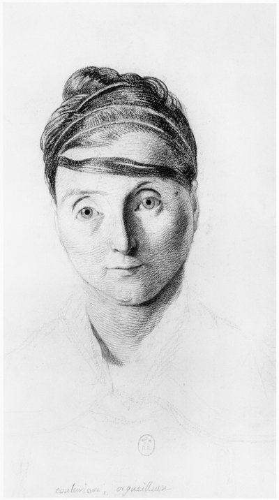 Une couturière fière, vue de face, illustration d